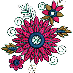 Latest Kashmiri Embroidery Flower Design 16429