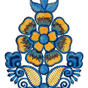 Dress Applique Embroidery Design 16496