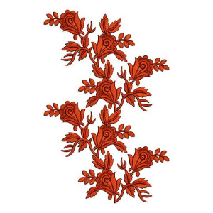 Rose Embroidery Applique Design