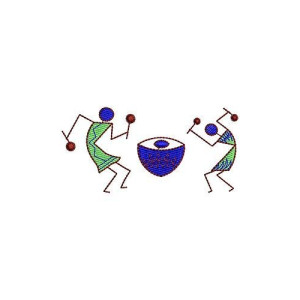 Warli Musicians Embroidery Design 16924
