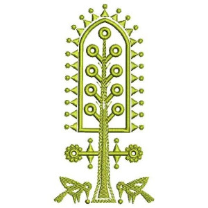 Indigo Warli Fabric Embroidery Design 16928