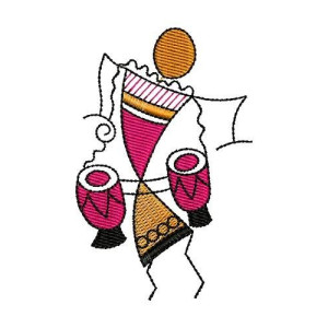 Contemporary Warli Applique Embroidery Design 16932