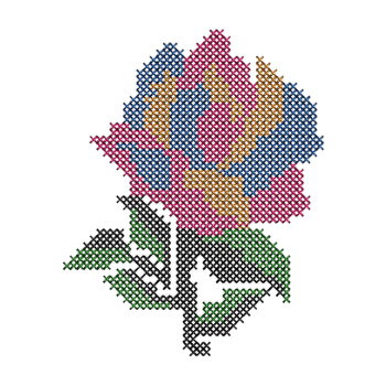 Antique Cross Stitch Embroidery Design 17024