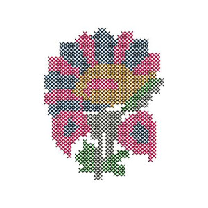 Round Vintage Hand Embroidery Design 17026