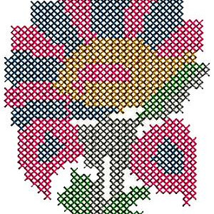 Round Vintage Hand Embroidery Design 17026