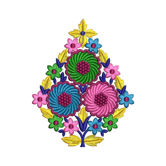 Crocodile Stitch Flower Patch Design 17031