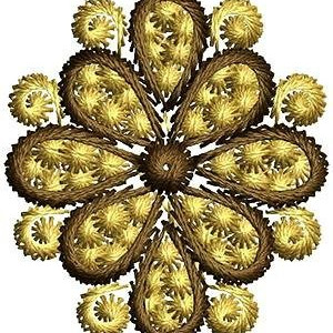 Crochet Ruffle Flower Embroidery Design 17038