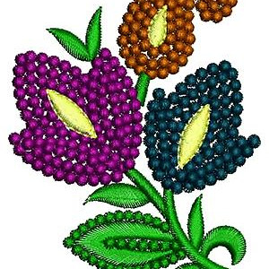 Jacobean Era Flower Embroidery Design 17118