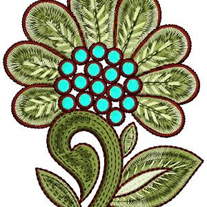 Aari Dress Applique Embroidery Design 17133