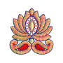 Simple Flower Lotus Corner Embroidery Design 17140