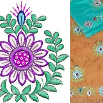 Midi Skater Dress | Beautiful Boutique Embroidery Design