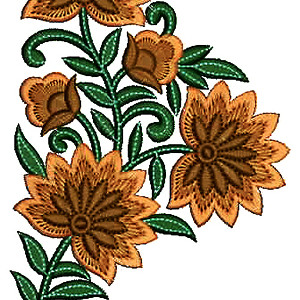 Jessamine Flowers Applique Embroidery Design