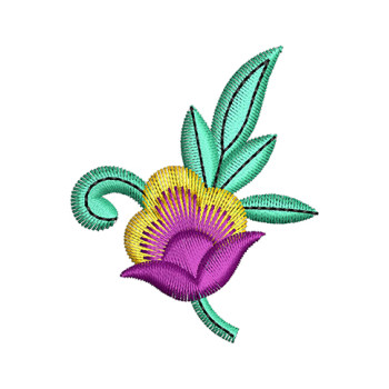 T-shirt Flower Embroidery Patch Design