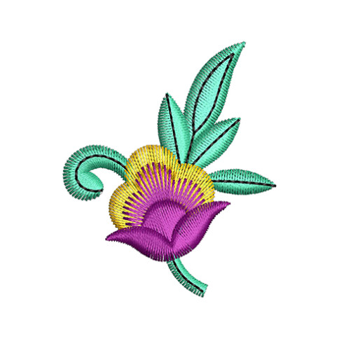 T-shirt Flower Embroidery Patch Design