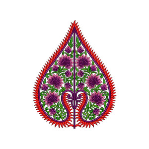 Traditional Hungarian Heart Patch Embroidery Design