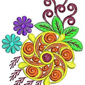 Tropical Tie Blouse Embroidery Design