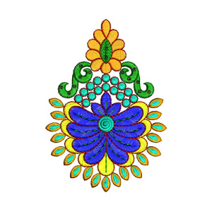 Nouveau Flowers Embroidery Design