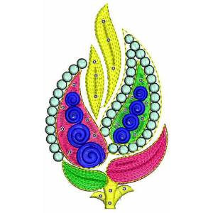 Paisley Flower Embroidery Design