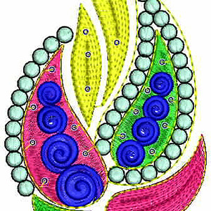 Paisley Flower Embroidery Design