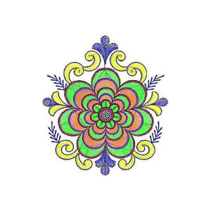 Tie Dye Print Dress Embroidery Design