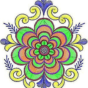 Tie Dye Print Dress Embroidery Design