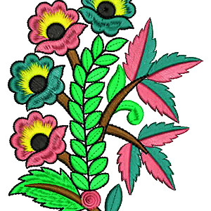 Maxi Long Skirt Applique Embroidery Design