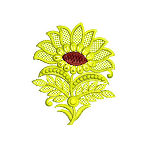 Lotus Flower Applique Embroidery Design