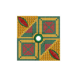 Square Cross Stitch Patch Embroidery Design