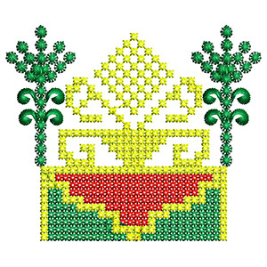 Kalocsai Floral Embroidery Applique Design