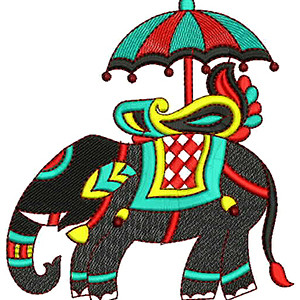 Invitation Vintage Elephant Embroidery Design