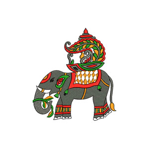 Elephant Silhouette T-Shirt Embroidery Design