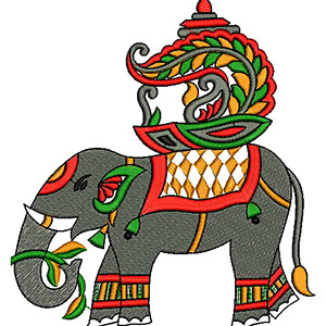 Elephant Silhouette T-Shirt Embroidery Design