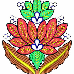 Macro Pink Wax Flower Embroidery Design