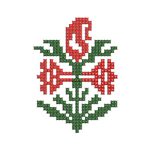 Traditional Folk Embroidery Patch Design