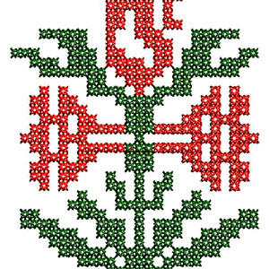 Traditional Folk Embroidery Patch Design