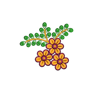 Round Neck Dress Patch Embroidery Design