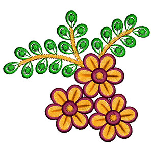 Round Neck Dress Patch Embroidery Design