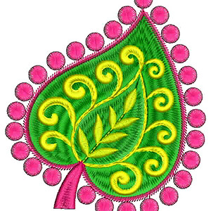 Fancy Heart Outline Embroidery Patch Design