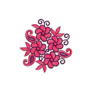 Flower Applique Embroidery T-Shirt Design