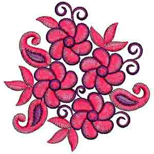 Flower Applique Embroidery T-Shirt Design