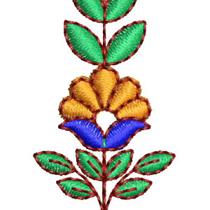 Simple Flower Embroidery Design for Applique