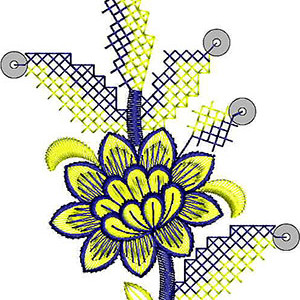 Kashmiri Shawl Applique Embroidery Design