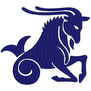 Capricon Sign Embroidery Design