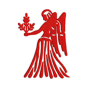 Virgo Zodiac Sign Embroidery Design