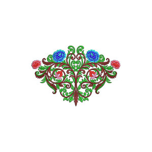 Flower Heraldry Embroidery Design