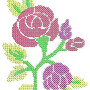 Cross Stitch Rose Embroidery Design
