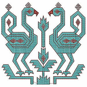 Warli Peacock Embroidery Design 18557