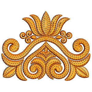 Lotus Patch Embroidery Design