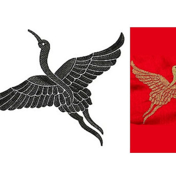  Japanese White Crane Embroidery Design