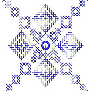 Cross Stitch Applique Embroidery Design 19307
